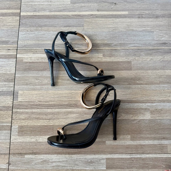 Steve Madden TIA black strappy open-toe stiletto heels, women’s size 6 - Picture 5 of 7